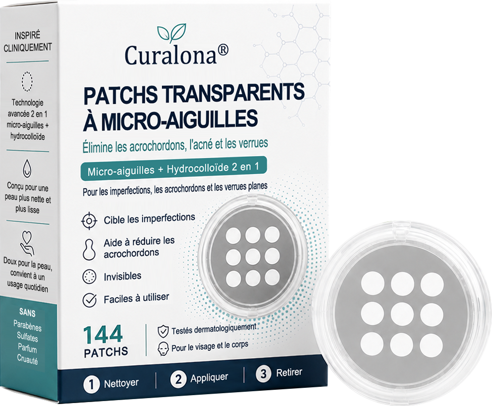 🏥Patch 2-en-1 Curalona® : Microneedle & Hydrocolloïde🍀 | Élimine les grains de beauté en relief, les verrues planes et les acrochordons | Aide à atténuer les rides, les cicatrices et les imperfections | Patch invisible adapté au visage et au corps