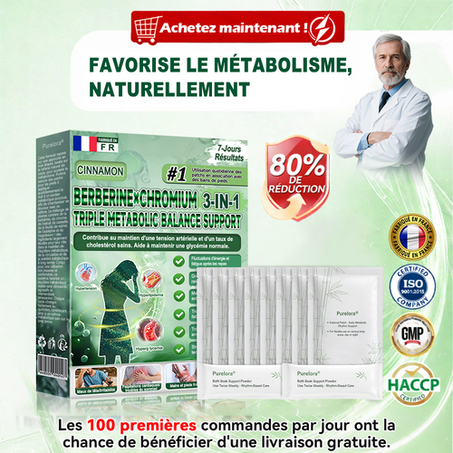 Purelora® Berberine × Chromium Complete Metabolic Rhythm Kit (🌀 Patch externe quotidien + Poudre de soutien métabolique hebdomadaire) ✅ Pour l’équilibre métabolique, le soutien de la glycémie, la circulation et la santé métabolique globale