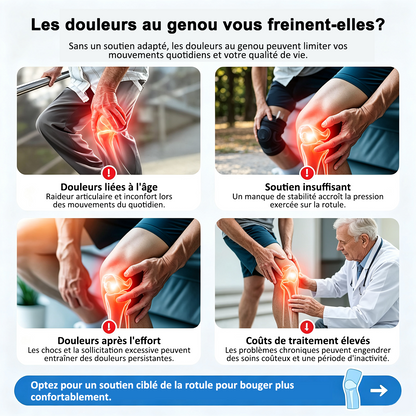🔥 DERNIER JOUR : -80 % 🔥 LuckySong® Genouillère de Maintien de la Rotule | Support de Genou Ajustable pour Confort Quotidien ✅
