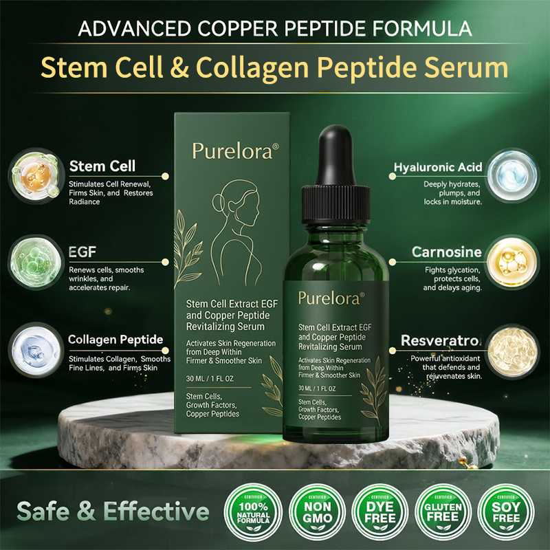 💖Change from the inside out | Purelora® Stem Cell–Derived EGF & Copper Peptide Activating Serum  (Deeply activates skin renewal from within for firmer, smoother-looking skin)