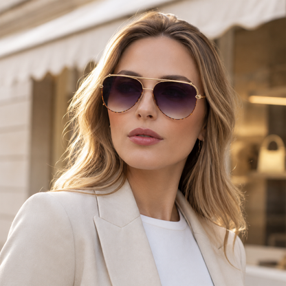 🔥 Lunettes de soleil Femme 2-en-1 – Design rétro chic œil de chat & aviateur