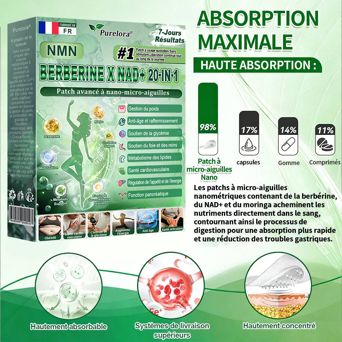 💖Pharmacie en ligne française×  p𝒖𝒓𝒆𝒍𝒐𝒓𝒂® NAD × 𝑬𝑮𝑪𝑮 20-𝒆𝒏-𝟏 𝐏𝐚𝙩𝙘𝙝 𝙈𝙞𝙘𝙧𝙤𝙣é𝙚𝒅𝒍𝒆 𝑨𝒗𝒂𝐧𝐜é 𝙉𝙖𝒏𝒐 (𝐔𝐧𝐞 𝐬𝐞𝐮𝐥𝐞 𝐟𝐨𝐢𝐬 𝐩𝐚𝐫 𝐣𝐨𝐮𝐫, 𝐜𝐡𝐚𝐧𝐠𝐞𝐦𝐞𝐧𝐭𝐬 𝐯𝐢𝐬𝐢𝐛𝐥𝐞𝐬 𝐞𝐧 𝟕 𝐣𝐨𝐮𝐫𝐬) ✅𝐏𝐨𝐮𝐫 𝐥’𝐨𝐛é𝐬𝐢𝐭é, 🅟🅔🅐🅤 🅡🅔🅛â🅒🅗é🅔,𝐝𝐢𝐚𝐛è𝐭𝐞, 𝐚𝐩𝐧é𝐞 𝐝𝐮 𝐬𝐨𝐦𝐦𝐞𝐢𝐥, 𝐩𝐫𝐨𝐛𝐥è𝐦𝐞𝐬 𝐚𝐫𝐭𝐢𝐜𝐮𝐥𝐚𝐢𝐫𝐞𝐬, 𝐞𝐭 𝐛𝐢𝐞𝐧 𝐩𝐥𝐮𝐬