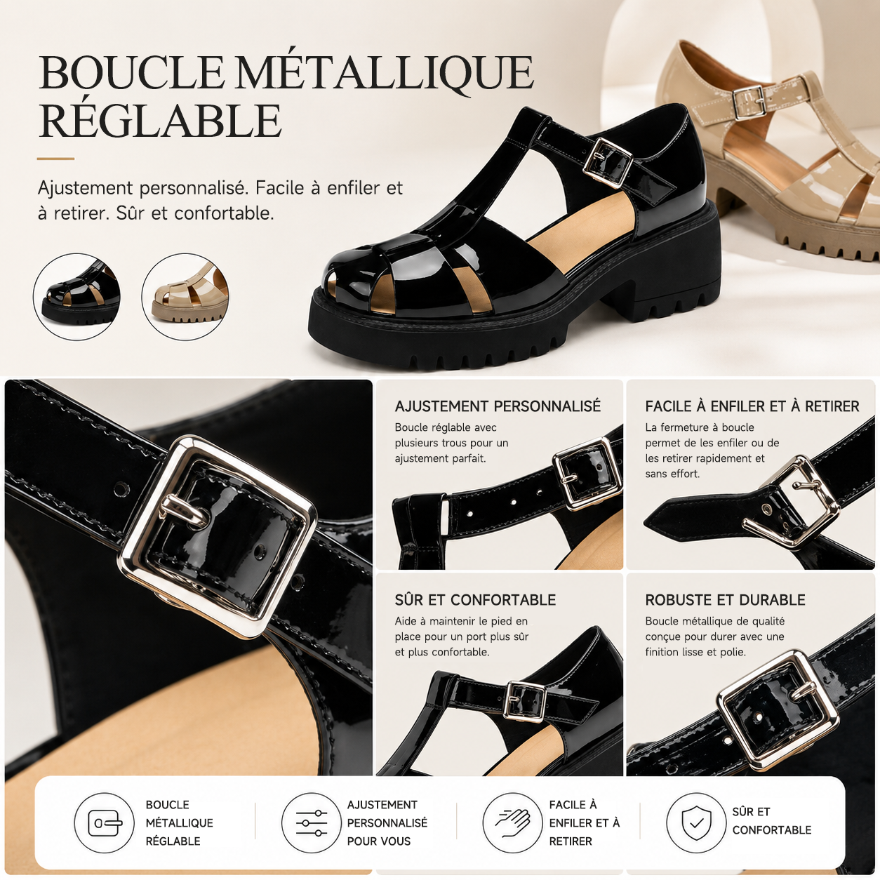 🔥 Nouvelle Collection 2026 | Sandales Mary Jane Femme à Plateforme – Élégance en Cuir Verni, Confort Tendance & Semelle Antidérapante pour un Maintien Parfait