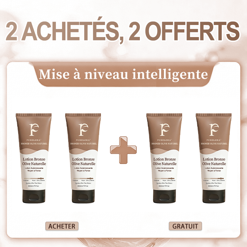🇫🇷Purelora® Natural Olive Bronze Self Tanner Lotion Corps – Éclat progressif sans soleil, application uniforme, sans sous-ton orangé, hydratation intense, végan et cruelty-free