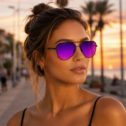 🔥 Lunettes de soleil Femme 2-en-1 – Design rétro chic œil de chat & aviateur