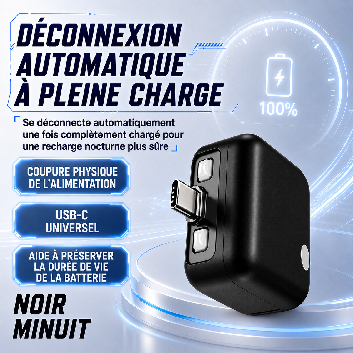 🔥 DERNIER JOUR : -80 % Protecteur de charge USB-C 140 W avec IA et arrêt automatique à pleine charge