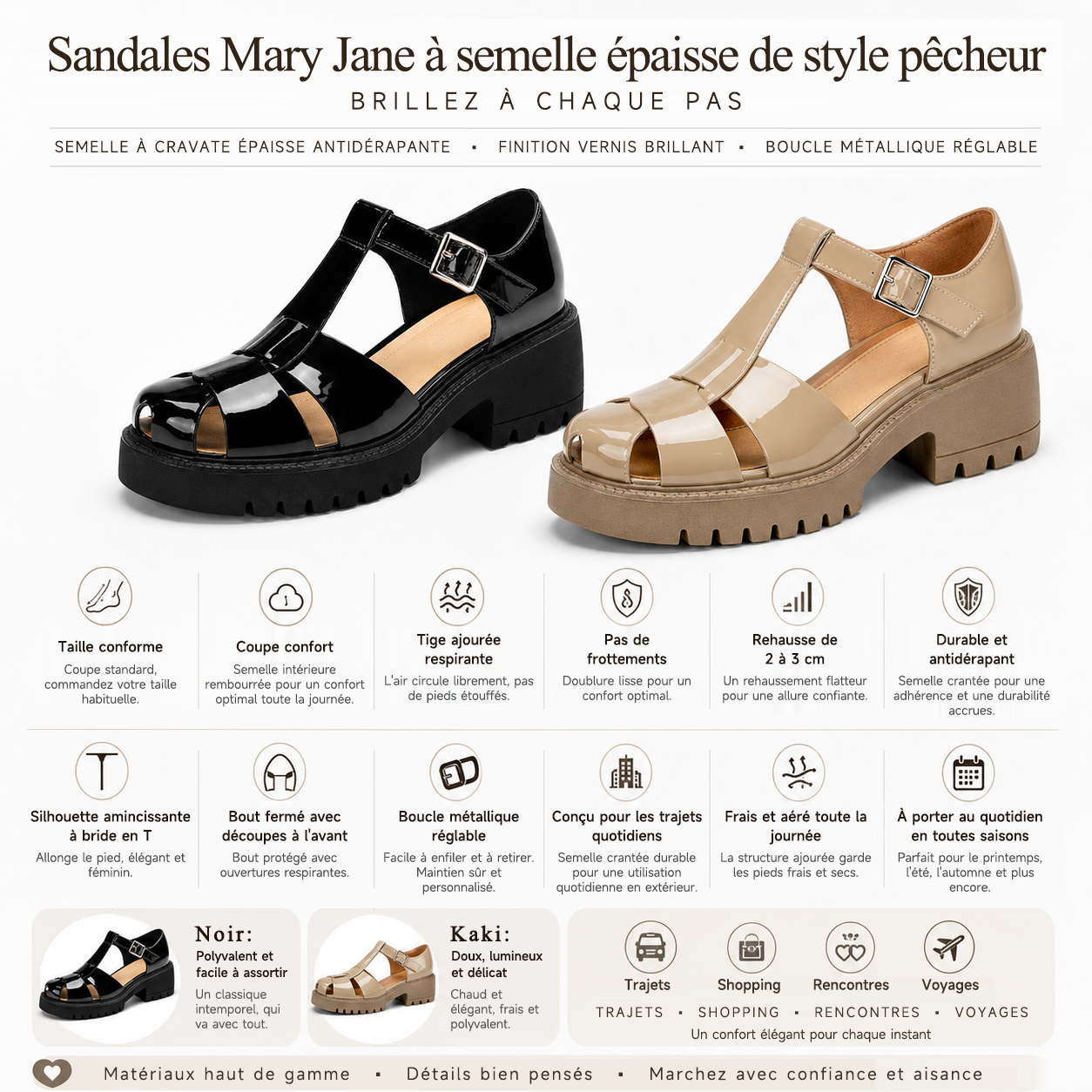 🔥 Nouvelle Collection 2026 | Sandales Mary Jane Femme à Plateforme – Élégance en Cuir Verni, Confort Tendance & Semelle Antidérapante pour un Maintien Parfait