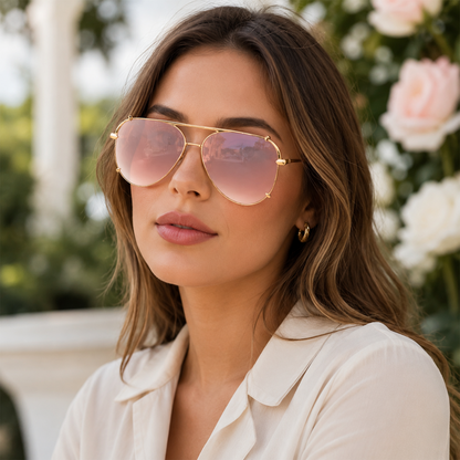 🔥 Lunettes de soleil Femme 2-en-1 – Design rétro chic œil de chat & aviateur