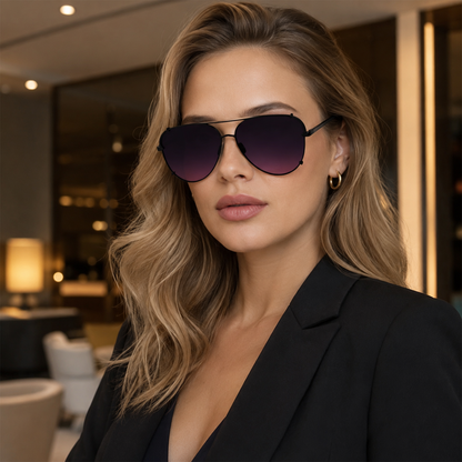 🔥 Lunettes de soleil Femme 2-en-1 – Design rétro chic œil de chat & aviateur