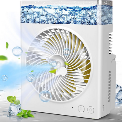 ❄️ Ventilateur Brumisateur Portable BVJ | ❄️Jusqu’à 30 h d’autonomie • Réservoir d’eau 600 ml • Recharge USB • Fonctionnement silencieux | Idéal pour la maison, le bureau, le camping et les voyages
