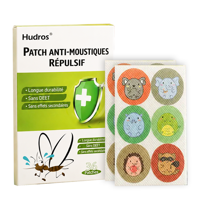 🦟 Patchs anti-moustiques Hudros aux huiles essentielles – Sans DEET, format familial