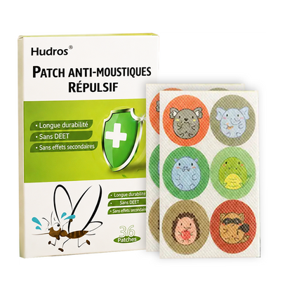 🦟 Patchs anti-moustiques Hudros aux huiles essentielles – Sans DEET, format familial