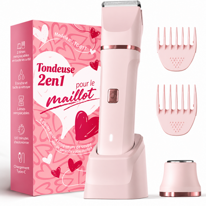 🔥 DERNIER JOUR : -80 % DE RÉDUCTION ✅ Tondeuse Bikini 2-en-1 Femme – Rasage Doux & Précis pour Une Peau Parfaite