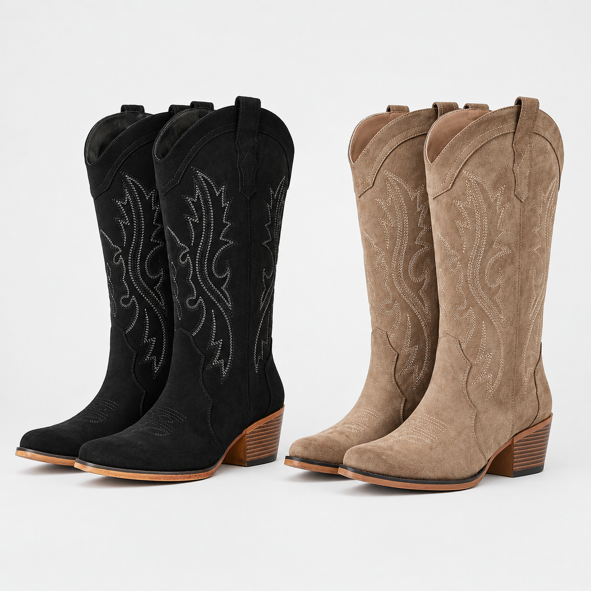 🔥 DERNIER JOUR -80% 🔥 Bottes Western d’Hiver Imperméables pour Femme | Doublure Chaude & Maintien de la Voûte Plantaire