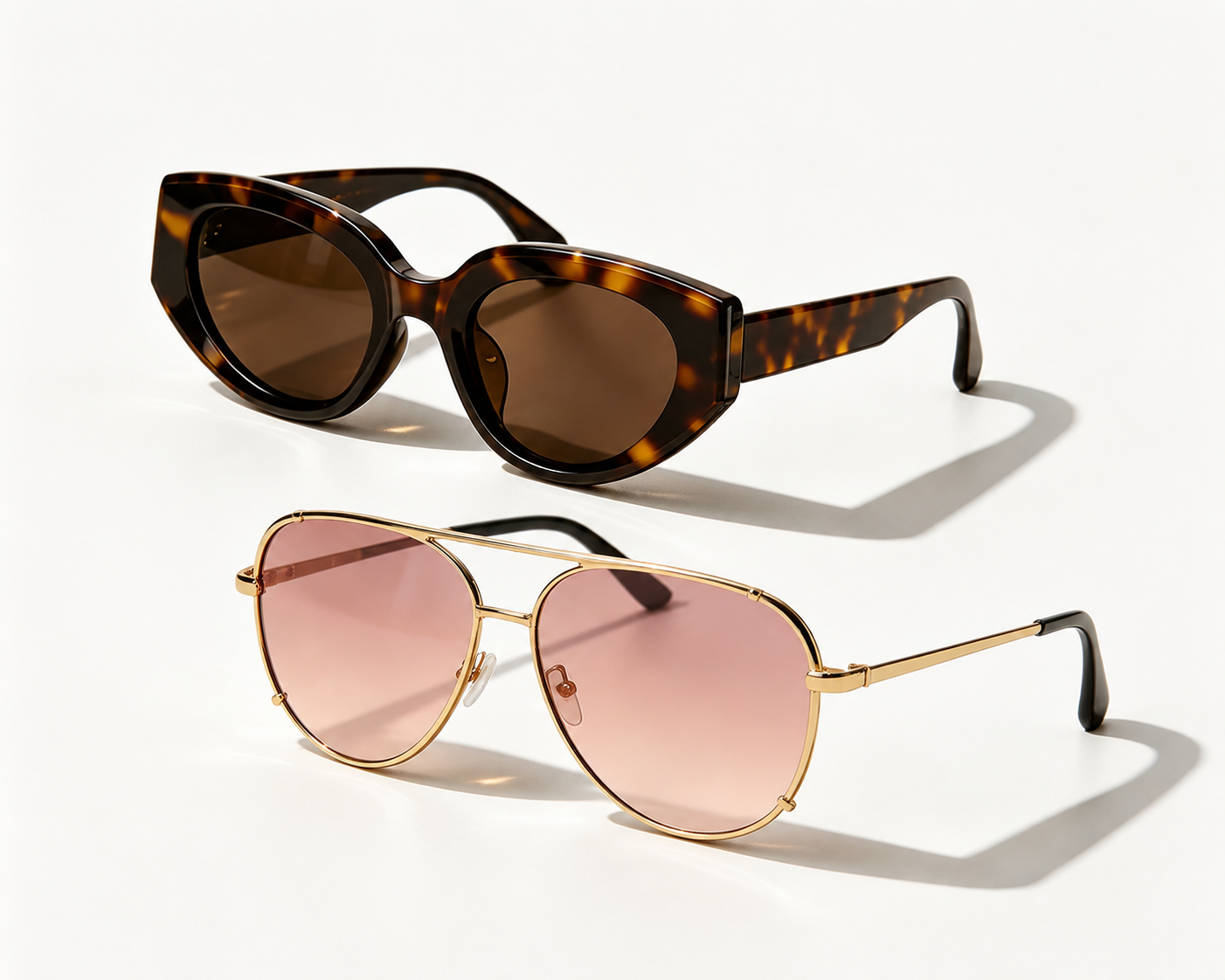 🔥 Lunettes de soleil Femme 2-en-1 – Design rétro chic œil de chat & aviateur