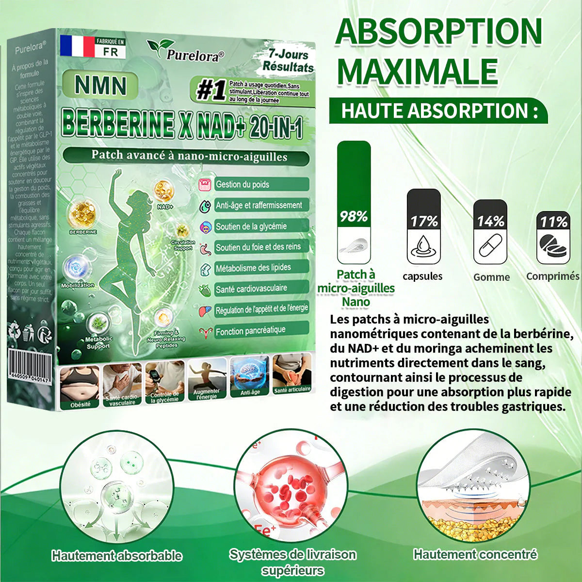 🇫🇷Pharmacie en ligne française💖 p𝒖𝒓𝒆𝒍𝒐𝒓𝒂® NAD × 𝑬𝑮𝑪𝑮 20-𝒆𝒏-𝟏 𝐏𝐚𝙩𝙘𝙝 𝙈𝙞𝙘𝙧𝙤𝙣é𝙚𝒅𝒍𝒆 𝑨𝒗𝒂𝐧𝐜é 𝙉𝙖𝒏𝒐 (𝐔𝐧𝐞 𝐬𝐞𝐮𝐥𝐞 𝐟𝐨𝐢𝐬 𝐩𝐚𝐫 𝐣𝐨𝐮𝐫, 𝐜𝐡𝐚𝐧𝐠𝐞𝐦𝐞𝐧𝐭𝐬 𝐯𝐢𝐬𝐢𝐛𝐥𝐞𝐬 𝐞𝐧 𝟕 𝐣𝐨𝐮𝐫𝐬) ✅𝐏𝐨𝐮𝐫 𝐥’𝐨𝐛é𝐬𝐢𝐭é, 🅟🅔🅐🅤 🅡🅔🅛â🅒🅗é🅔,𝐝𝐢𝐚𝐛è𝐭𝐞, 𝐚𝐩𝐧é𝐞 𝐝𝐮 𝐬𝐨𝐦𝐦𝐞𝐢𝐥, 𝐩𝐫𝐨𝐛𝐥è𝐦𝐞𝐬 𝐚𝐫𝐭𝐢𝐜𝐮𝐥𝐚𝐢𝐫𝐞𝐬, 𝐞𝐭 𝐛𝐢𝐞𝐧 𝐩𝐥𝐮𝐬