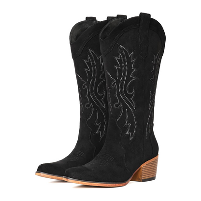 🔥 DERNIER JOUR -80% 🔥 Bottes Western d’Hiver Imperméables pour Femme | Doublure Chaude & Maintien de la Voûte Plantaire