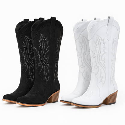🔥 DERNIER JOUR -80% 🔥 Bottes Western d’Hiver Imperméables pour Femme | Doublure Chaude & Maintien de la Voûte Plantaire