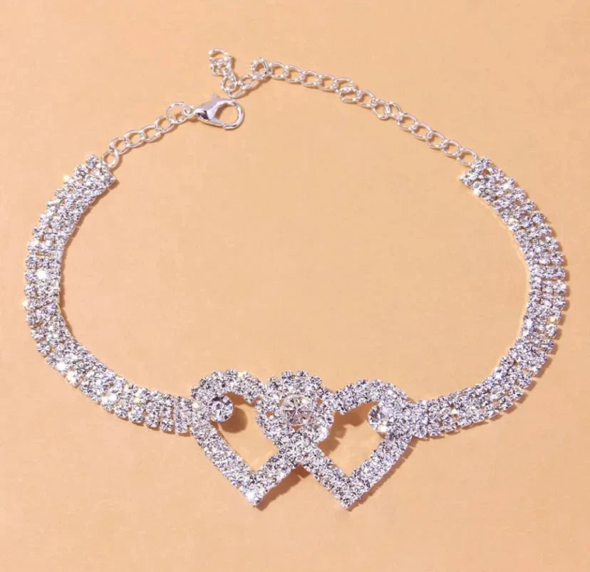 𝐂𝐙𝐓𝐈𝐂𝐋𝐄® Bracelet de Cheville à Chaîne Cœur Taille Diamant