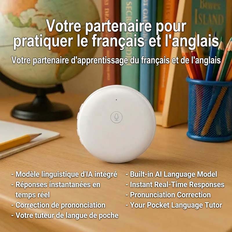 🔥 -49 % | Traducteur vocal intelligent avec IA – Votre coach linguistique de poche 24 h/24, 7 j/7 (165 langues)