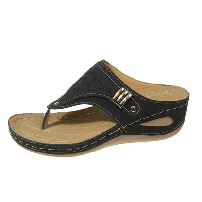 Sandales compensées confort femme – Soutien de la voûte plantaire & talon stable