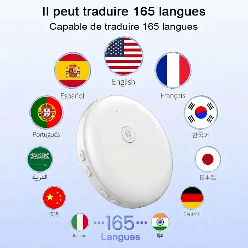 🔥 -49 % | Traducteur vocal intelligent avec IA – Votre coach linguistique de poche 24 h/24, 7 j/7 (165 langues)