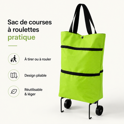 💖 Nouveau chariot de courses pliable 2-en-1 – Imperméable, résistant et pratique au quotidien !