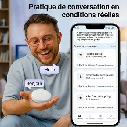 🔥 -49 % | Traducteur vocal intelligent avec IA – Votre coach linguistique de poche 24 h/24, 7 j/7 (165 langues)