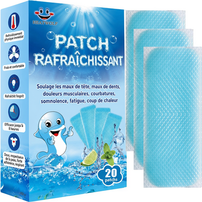 HEATWOLF® Patchs Rafraîchissants – Lot de 10 | Fraîcheur immédiate par temps chaud, pour enfants et adultes, front, nuque et corps