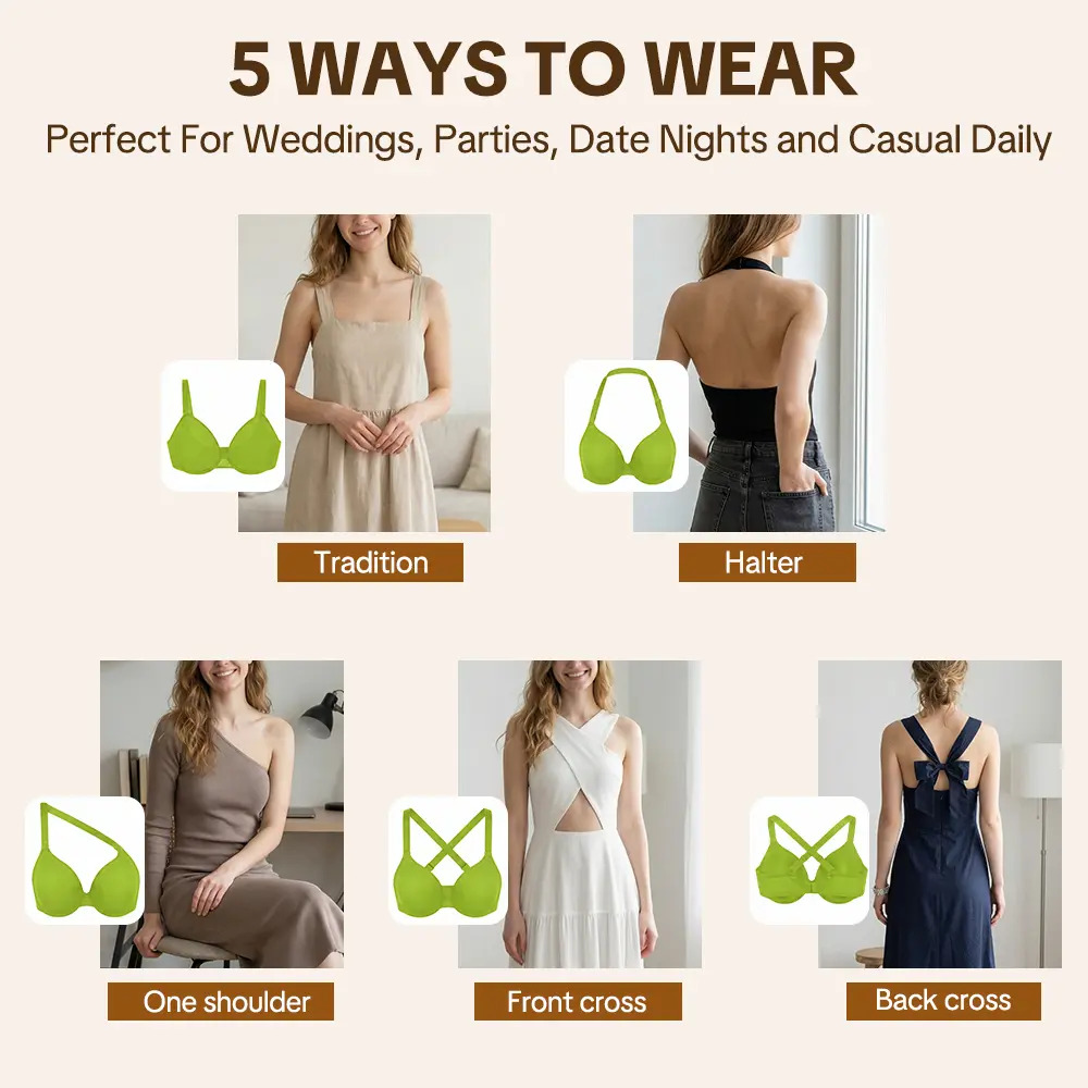✨ Soutien-gorge femme en maille transparente ultra-légère – Respirant, sans rembourrage, avec armatures & bretelles convertibles