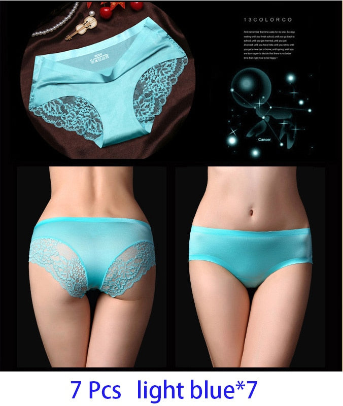 7Pcs Women's Pants exy Panties 2026 Women's Iace lingerie Solid Color Seamless briefs Mid-Rise Briefs Woman cotton underwear