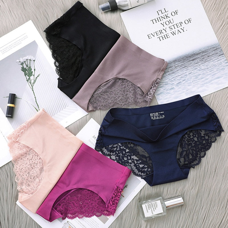 7Pcs Women's Pants exy Panties 2026 Women's Iace lingerie Solid Color Seamless briefs Mid-Rise Briefs Woman cotton underwear