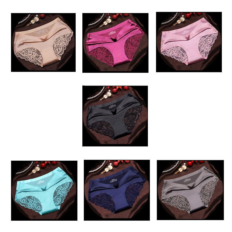 7Pcs Women's Pants exy Panties 2026 Women's Iace lingerie Solid Color Seamless briefs Mid-Rise Briefs Woman cotton underwear