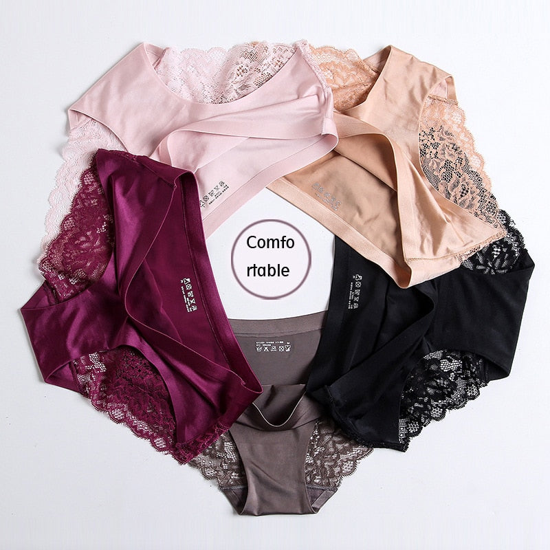 7Pcs Women's Pants exy Panties 2026 Women's Iace lingerie Solid Color Seamless briefs Mid-Rise Briefs Woman cotton underwear
