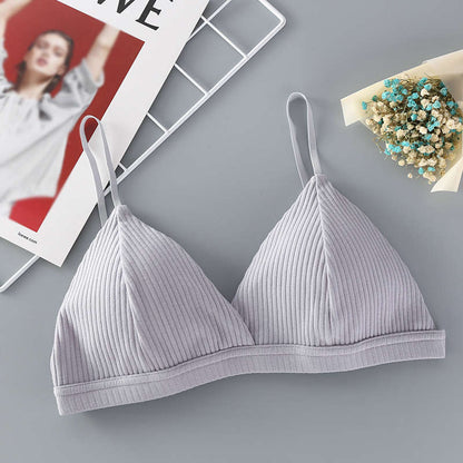 Sexy Women's Bra Sexy Lingerie Triangle Cup Threaded Cotton Bralettes Comfortable Brassie Female Seamless Underwear