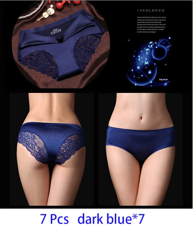 7Pcs Women's Pants exy Panties 2026 Women's Iace lingerie Solid Color Seamless briefs Mid-Rise Briefs Woman cotton underwear