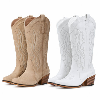 🔥 DERNIER JOUR -80% 🔥 Bottes Western d’Hiver Imperméables pour Femme | Doublure Chaude & Maintien de la Voûte Plantaire