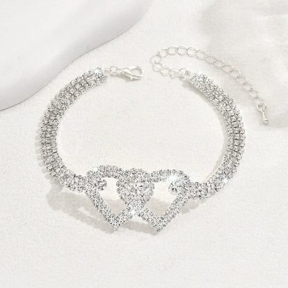 𝐂𝐙𝐓𝐈𝐂𝐋𝐄® Bracelet de Cheville à Chaîne Cœur Taille Diamant