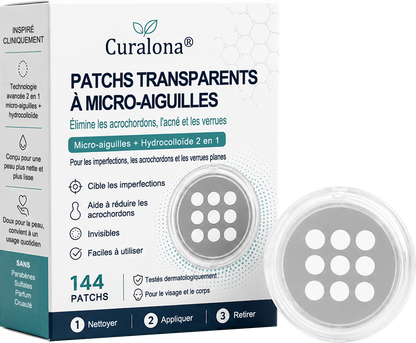 💖Patch 2-en-1 Curalona® : Microneedle & Hydrocolloïde🍀 | Élimine les grains de beauté en relief, les verrues planes et les acrochordons | Aide à atténuer les rides, les cicatrices et les imperfections | Patch invisible adapté au visage et au corps