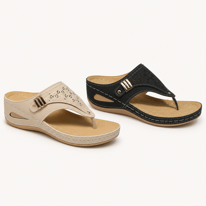 Sandales compensées confort femme – Soutien de la voûte plantaire & talon stable