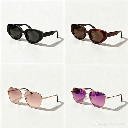 🔥 Lunettes de soleil Femme 2-en-1 – Design rétro chic œil de chat & aviateur