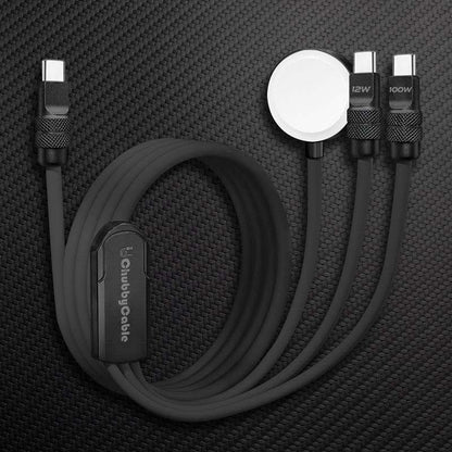 BVJ ™ 100 W – Câble de charge rapide 3-en-1 avec chargeur Apple Watch
