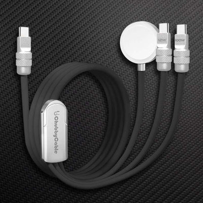 BVJ ™ 100 W – Câble de charge rapide 3-en-1 avec chargeur Apple Watch